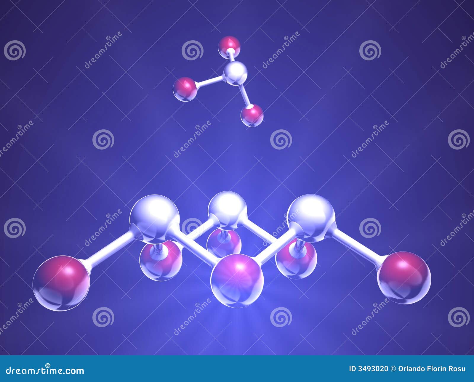 Molécula. Modelo conceptual da estrutura molecular - rendida em 3d