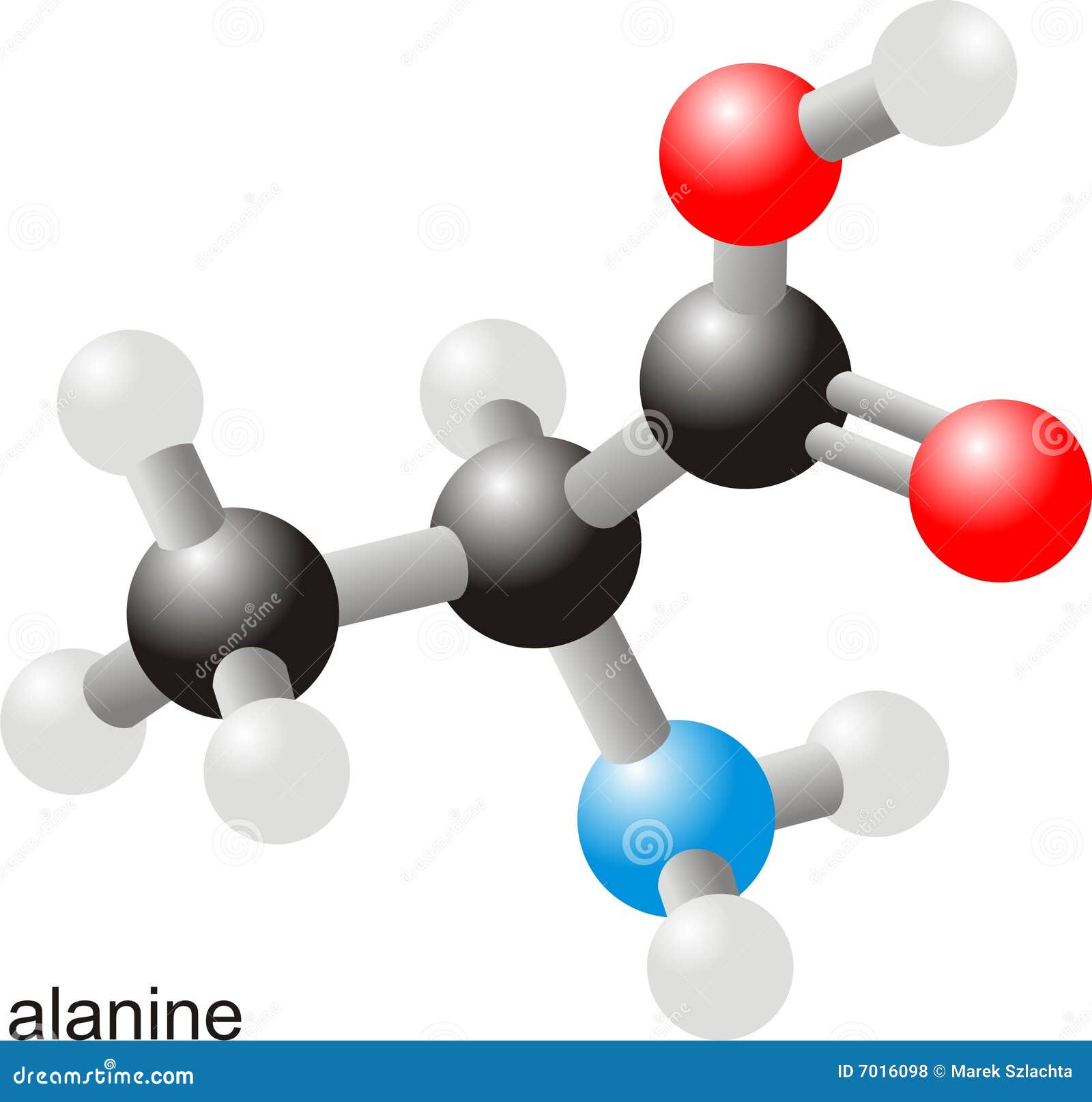 Molécula de la alanina ilustración del vector. Ilustración de