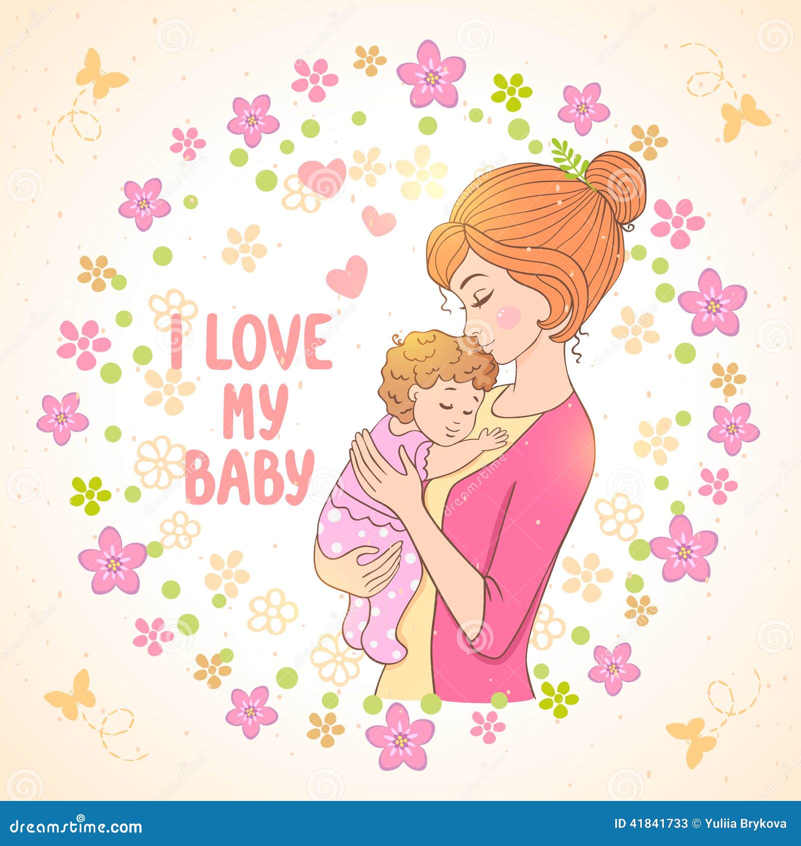 Mom and baby stock vector. Illustration of child, female - 41841733