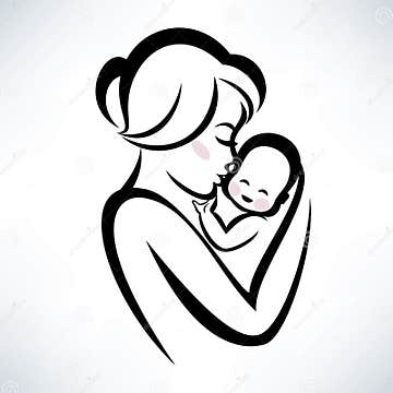 Mom and baby symbol stock vector. Illustration of child - 35840532