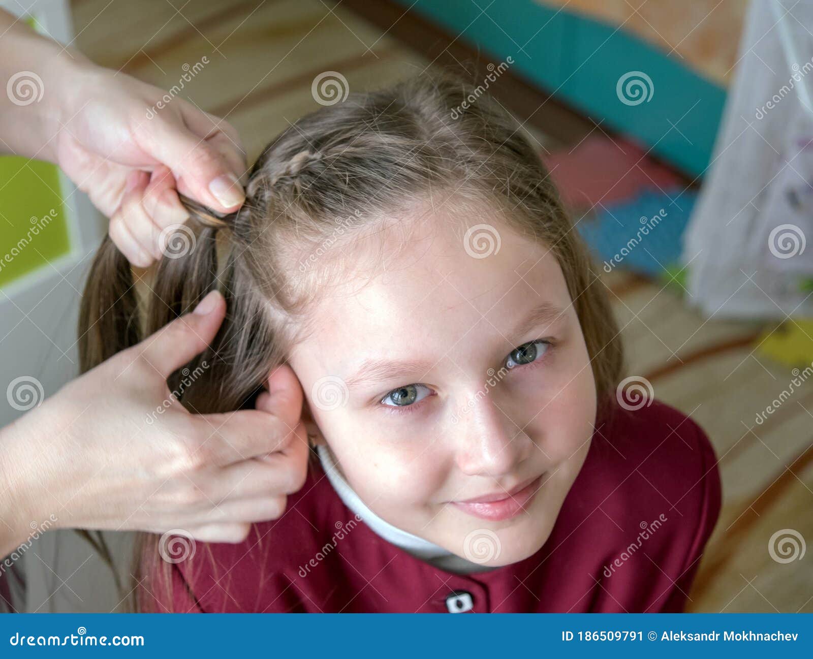 Little Girl Braided Hair in Front of School. Mom Makes Her Daughter`s Hairstyle. Stock Image - Image of nature, hairdresser: 186509791 Little Girl Braided Hair in Front of School. Mom Makes Her Daughter`s Hairstyle. Stock Image - Image of nature, hairdresser: 186509791