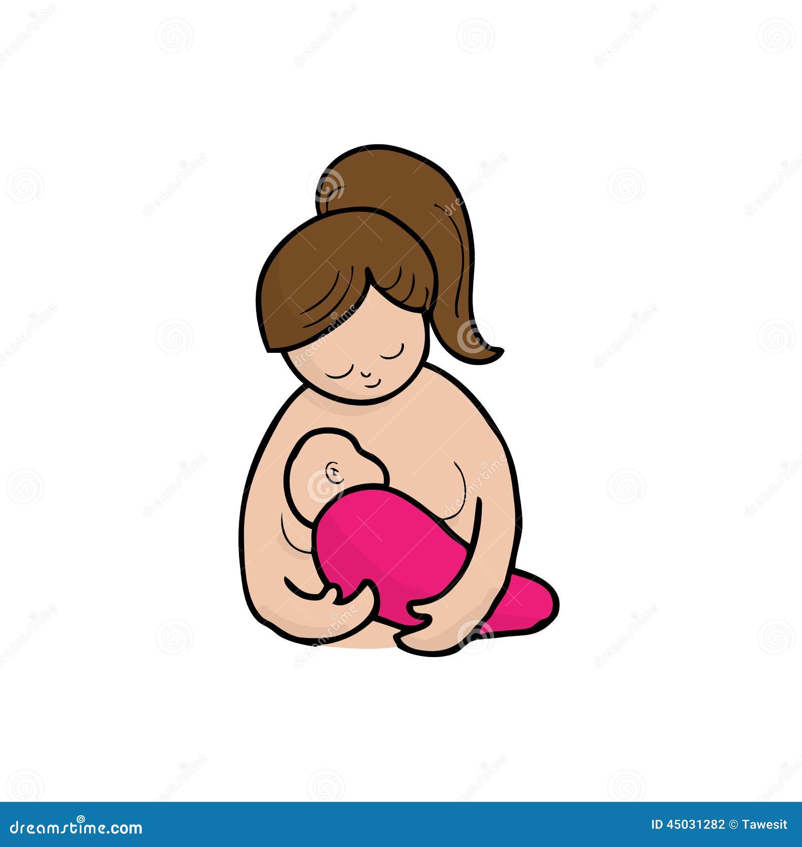 Mom breast feeding stock vector. Illustration of feeding - 45031282
