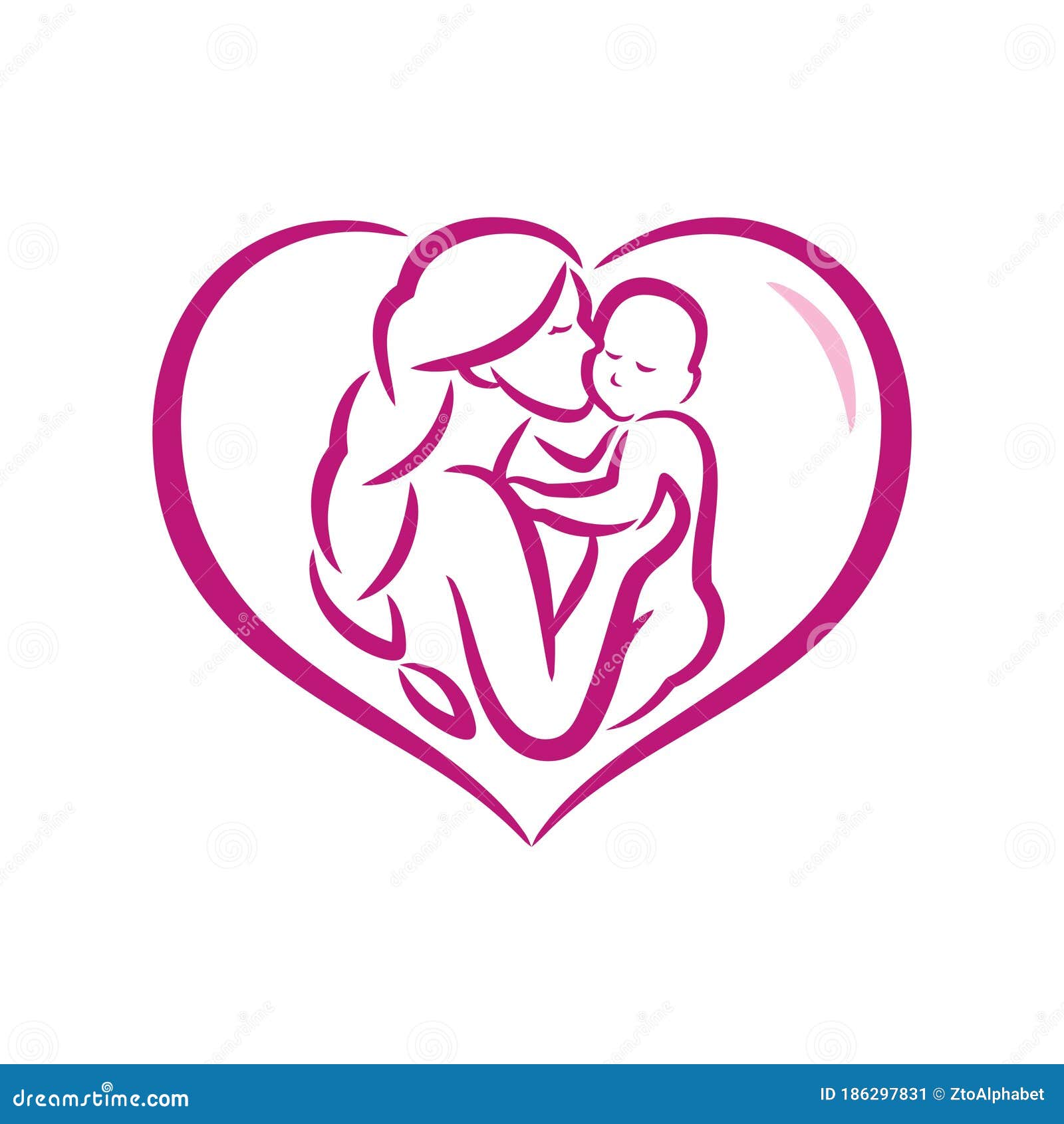 Mom and children care icon stock vector. Illustration of happiness ...