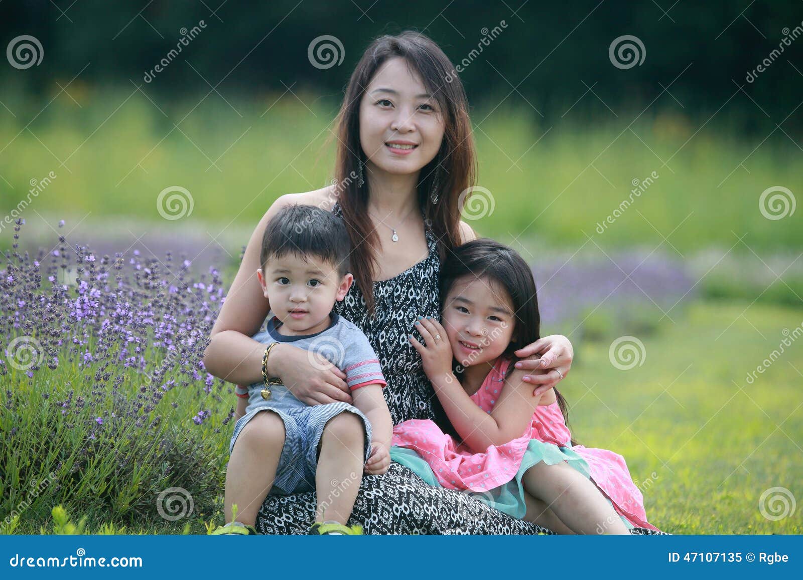 mom and children