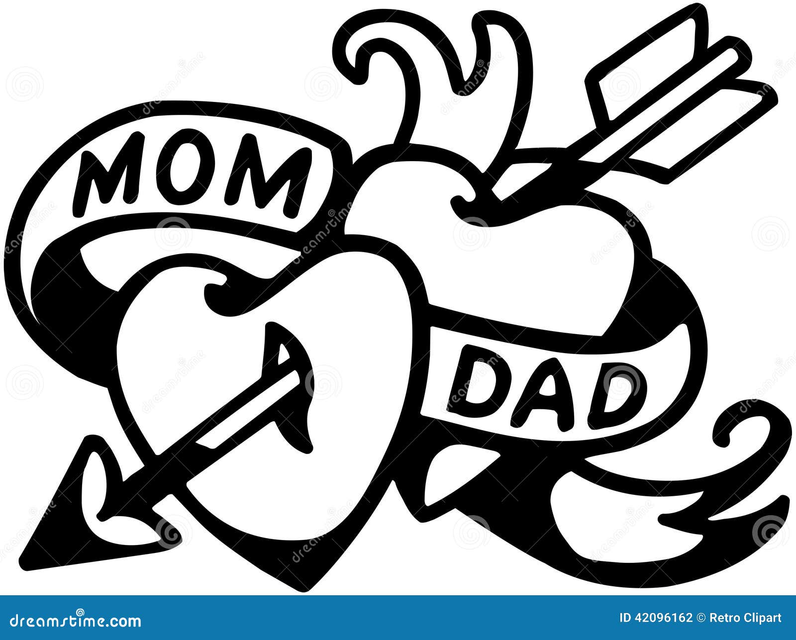 Mom And Dad Tattoo stock vector. Image of funny, 1940s - 42096162