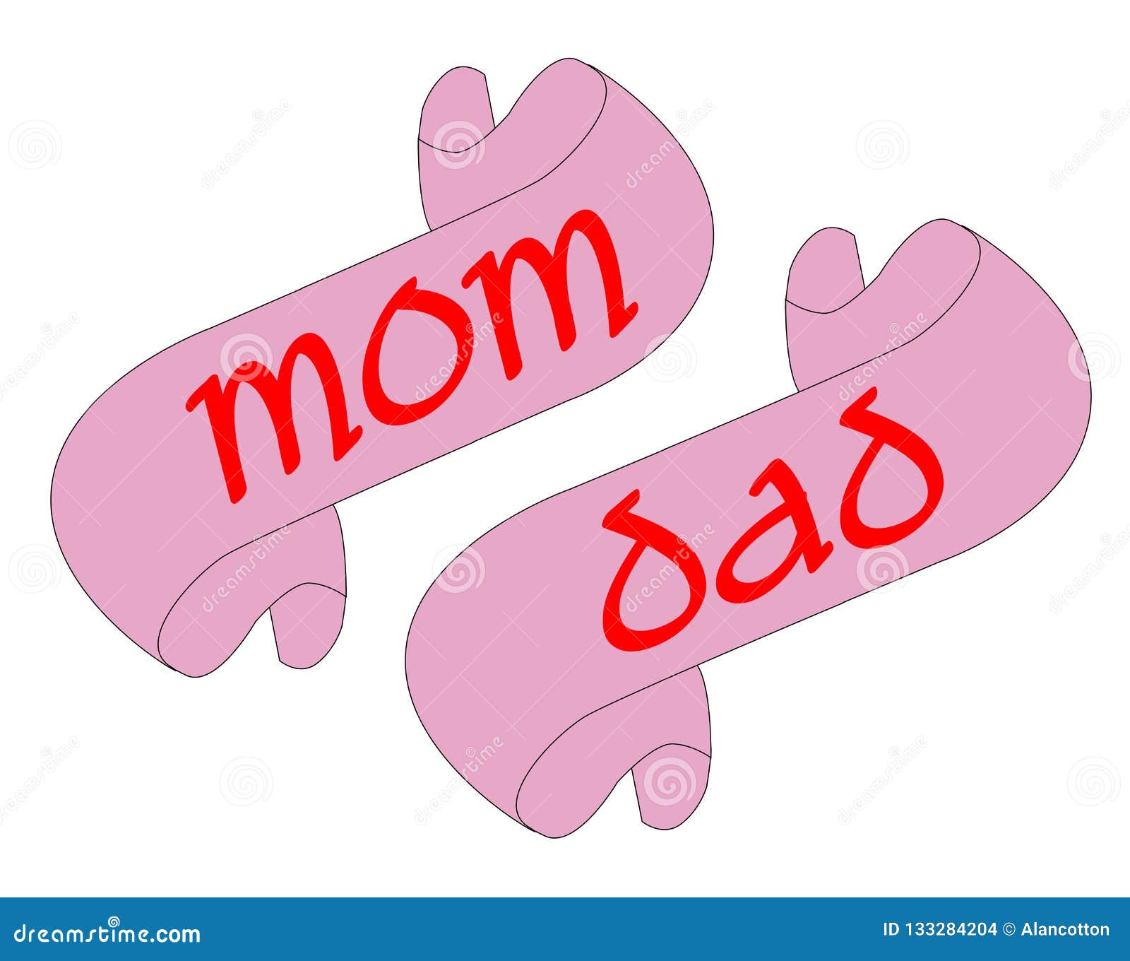 Download Mom and Dad Tattoo Scrolls stock vector. Illustration of ...