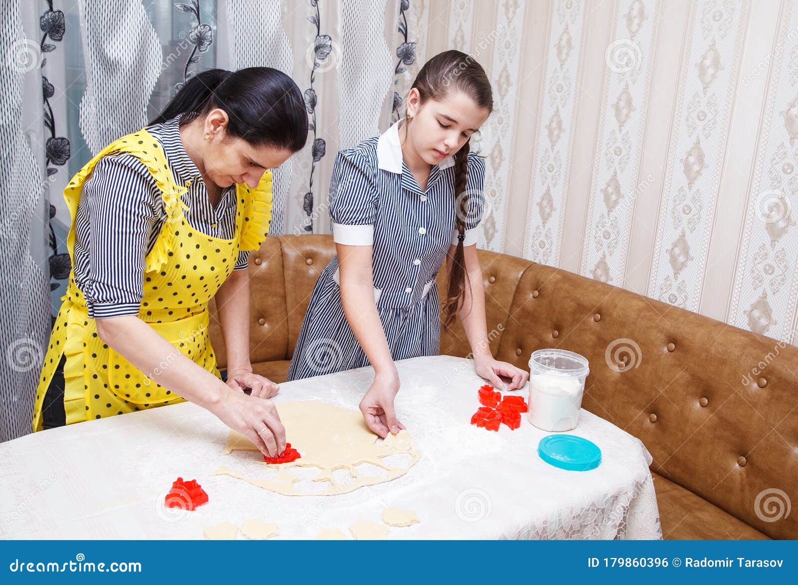 Mom and Daughter Bake Homemade Cookies Stock Photo Image of food