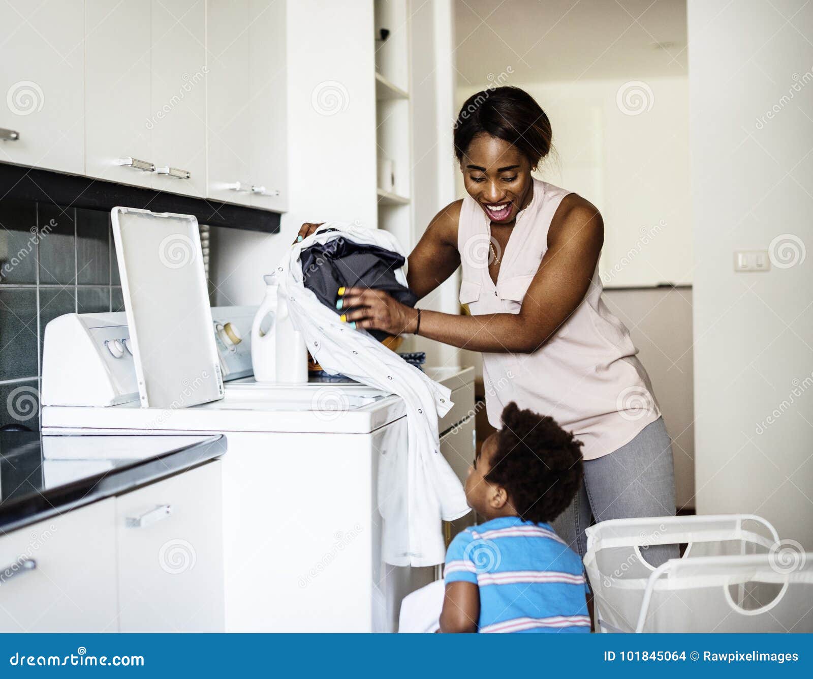 Mom Doing the Laundry Concept Stock Photo Image of alone, african