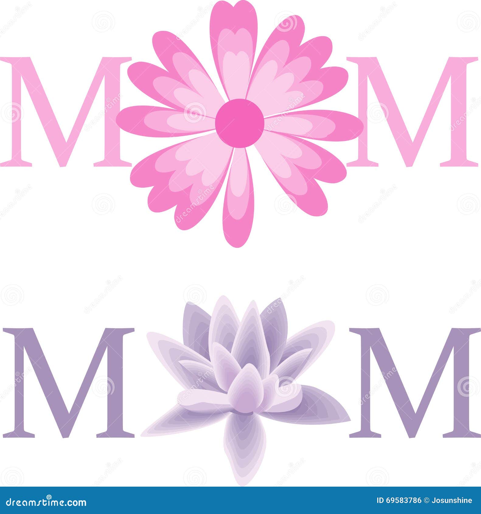 Download Mom Flower Vector Text stock illustration. Illustration of ...