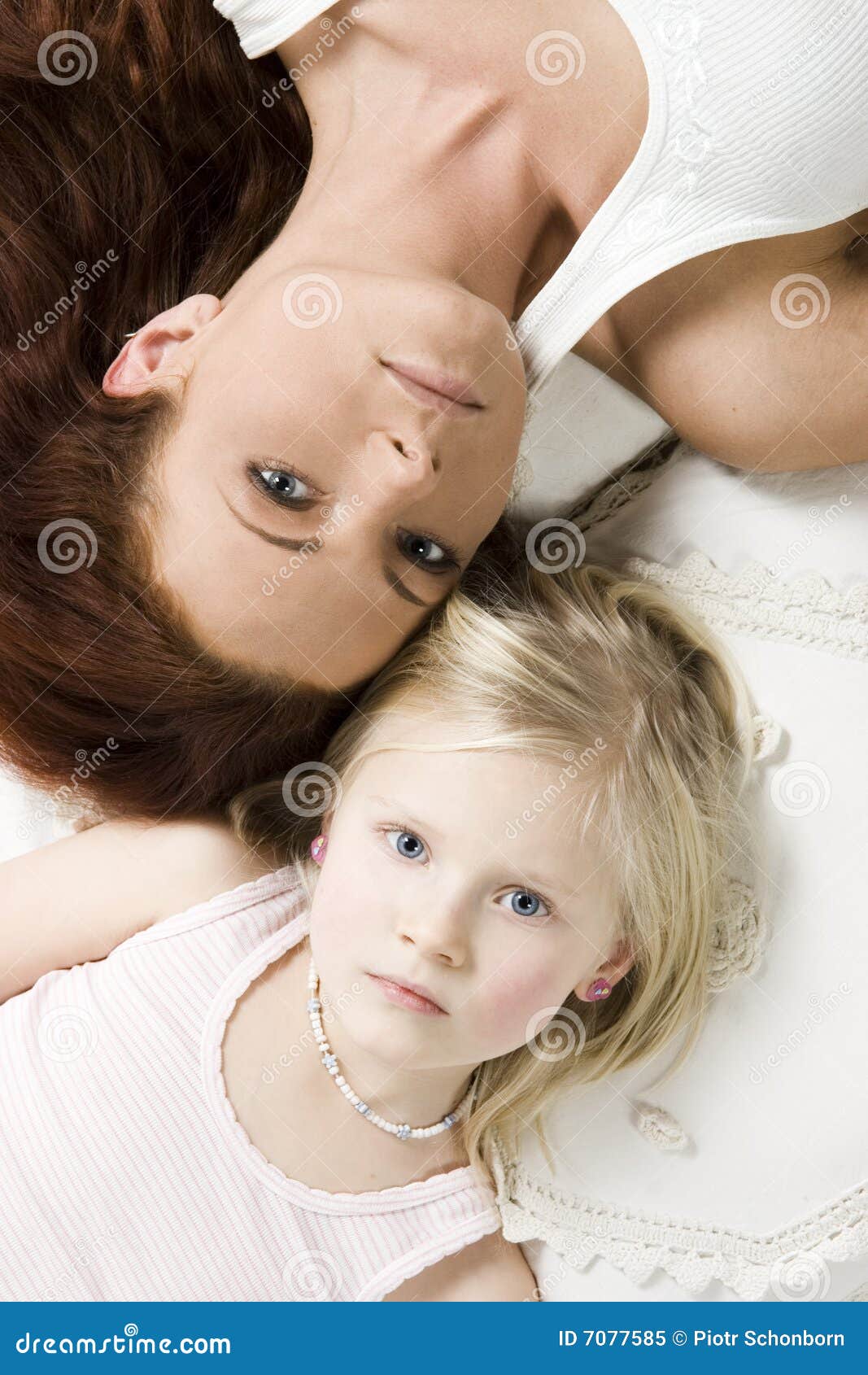 Mom With Her Daughter Stock Image Image Of Jolly Blue 7077585