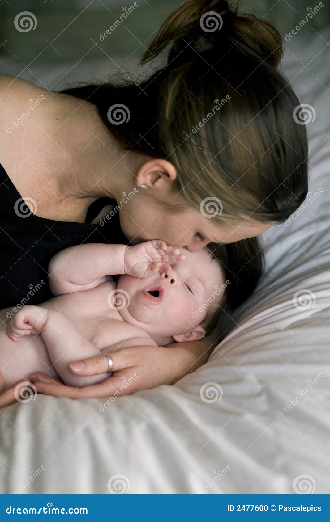 Mom Kissing Infant Stock Photo Image 2477600
