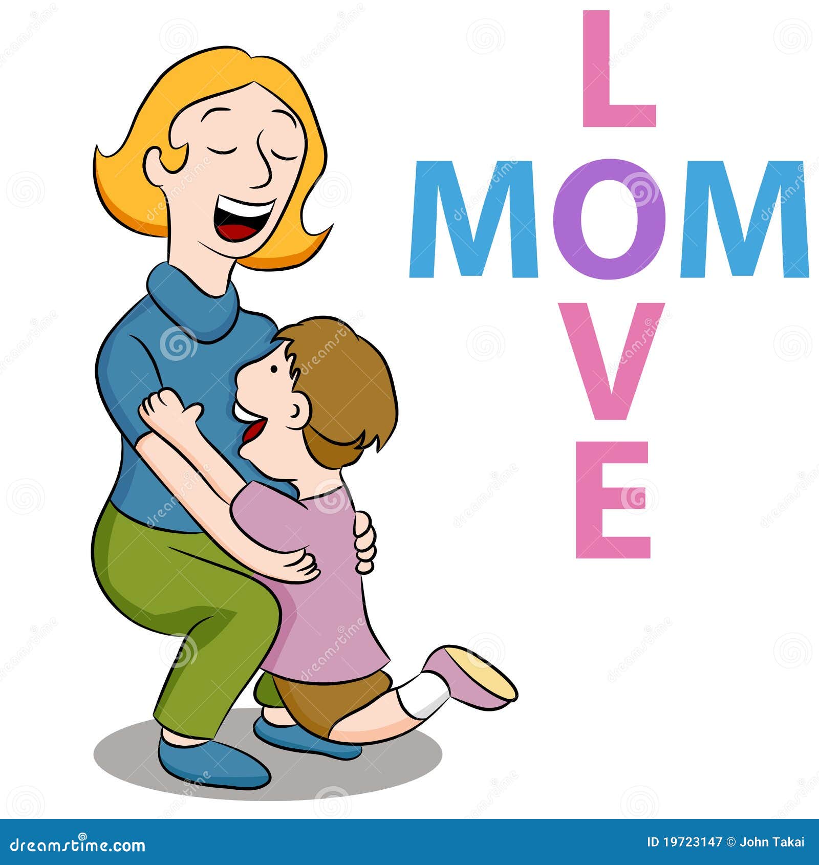 Mom Love Son stock vector. Illustration of clip, mothers - 19723147