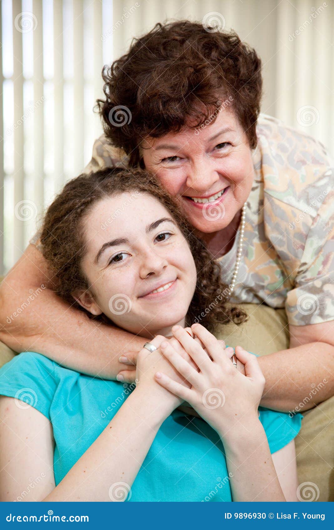 Mom Loves Teen Daughter stock photo picture