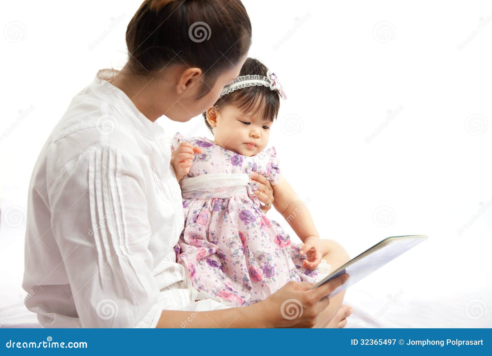 Mom is Playing Tablet with Her Baby Stock Image Image of
