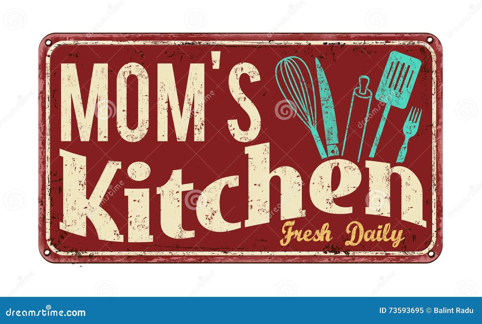 Download Mom's Kitchen On Vintage Rusty Metal Sign Stock Vector ...