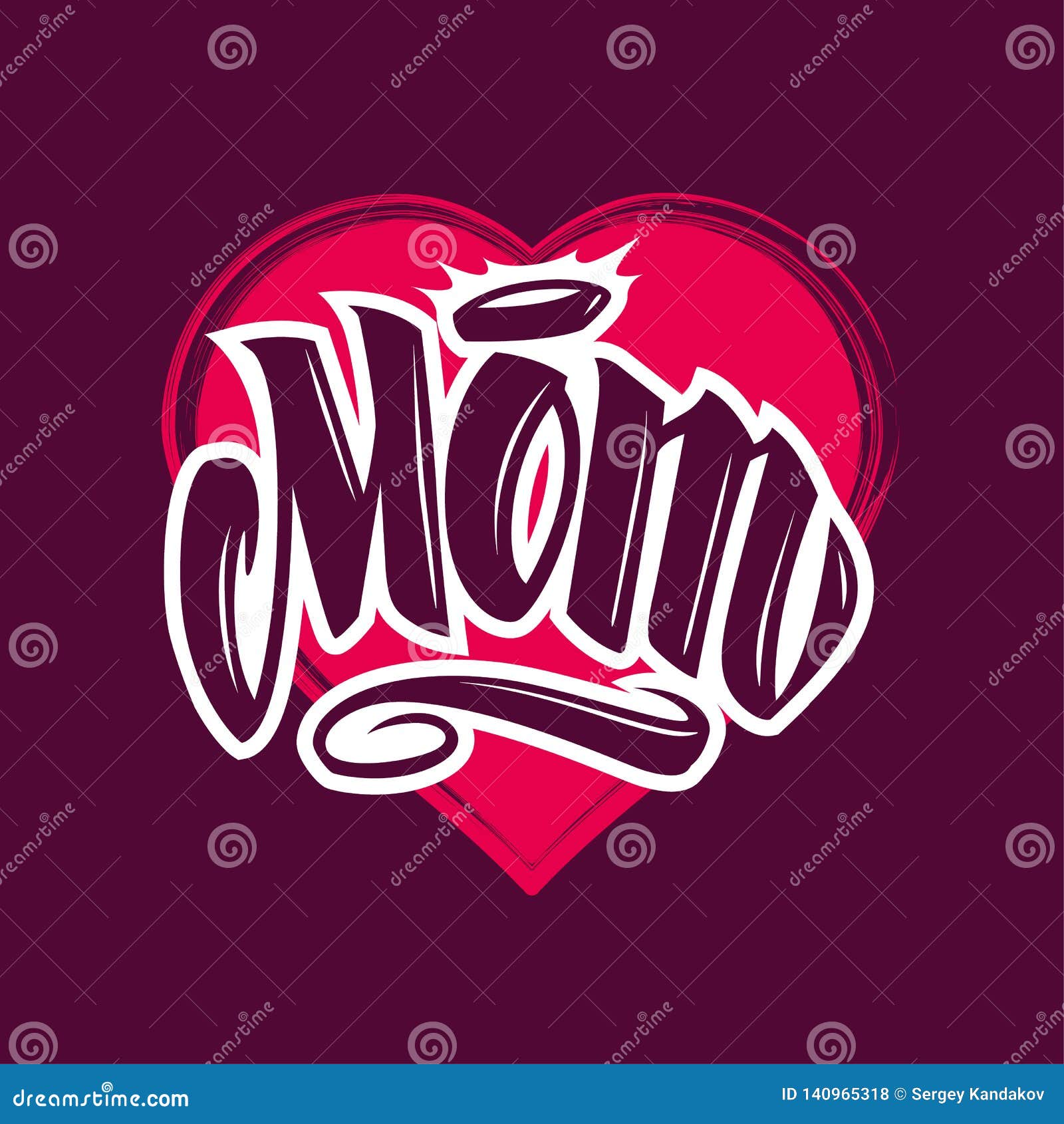 Mom Tattoo Style Vector Lettering Stock Vector - Illustration of text,  script: 140965318