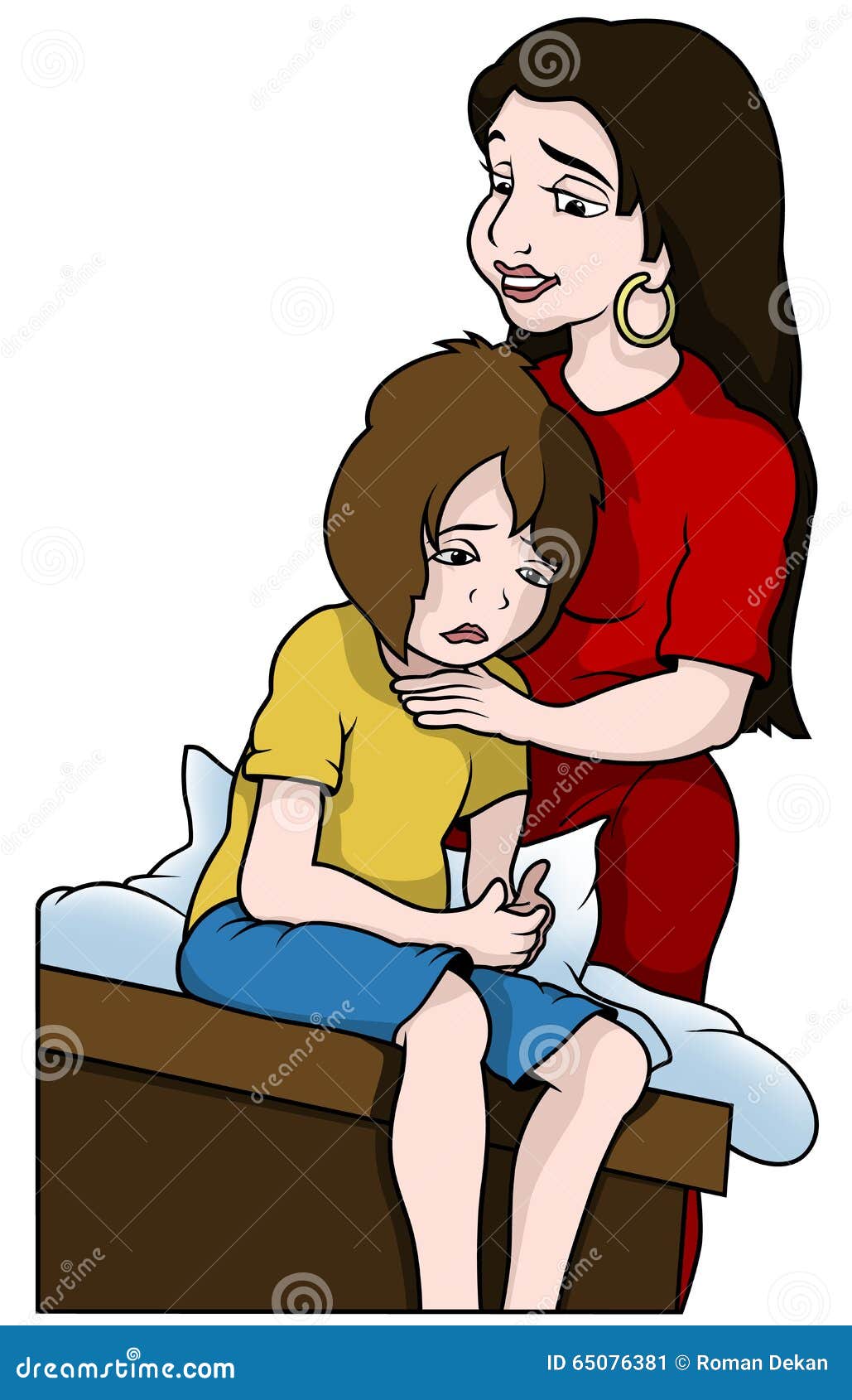 Mom and Unhappy Son stock vector. Illustration of child - 65076381