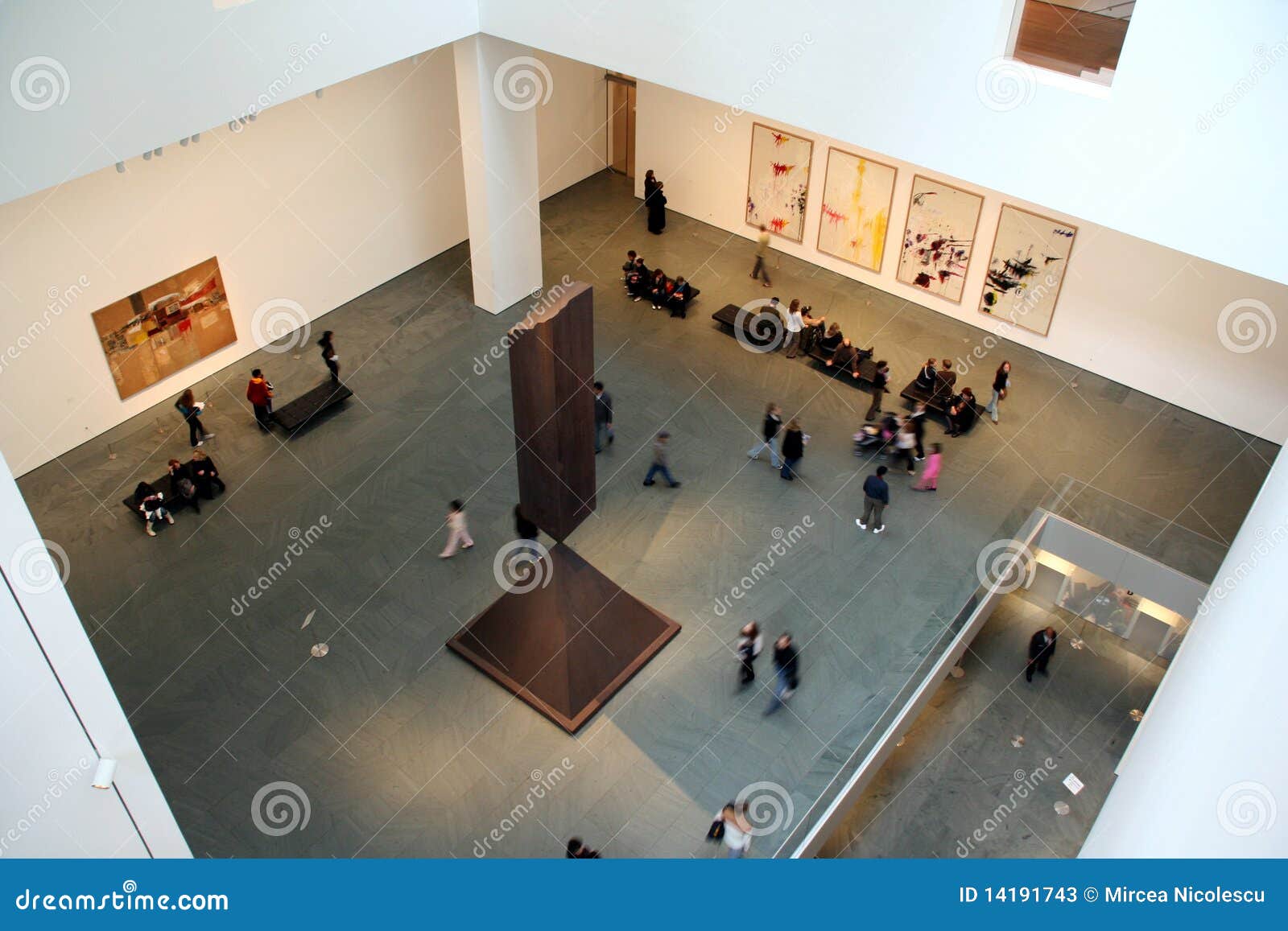 MOMA interior editorial stock photo. Image visitors - 14191743