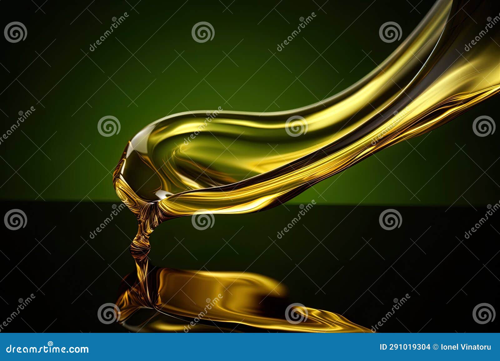 Moment when Olive Oil is Sprayed on a Surface. Drizzle of Olive Oil