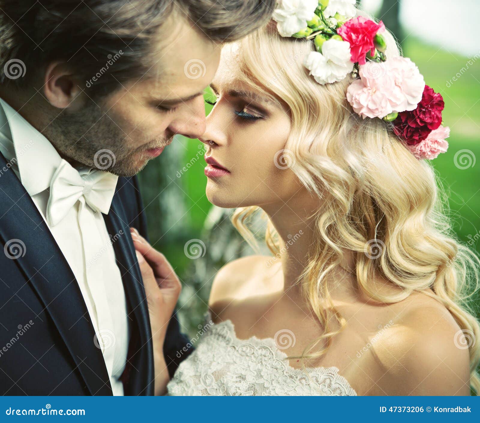 The Moment after Romantic Kiss Stock Photo Image of lawn, couple