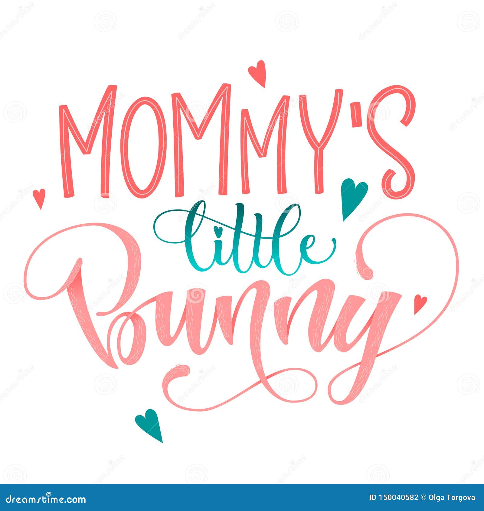 Premium Vector  Little bunny quotes set in pink, blue colors. hand draw  calligraphy script and grotesque lettering.