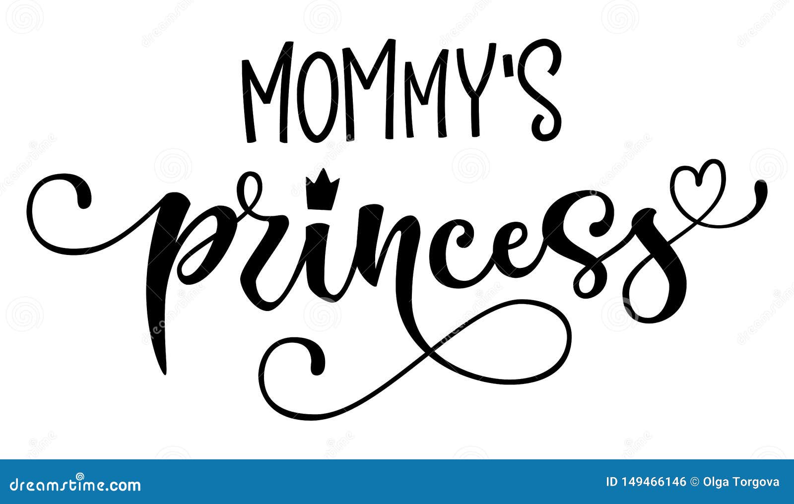 Download Mommy`s Princess Quote. Baby Shower Hand Drawn Modern ...