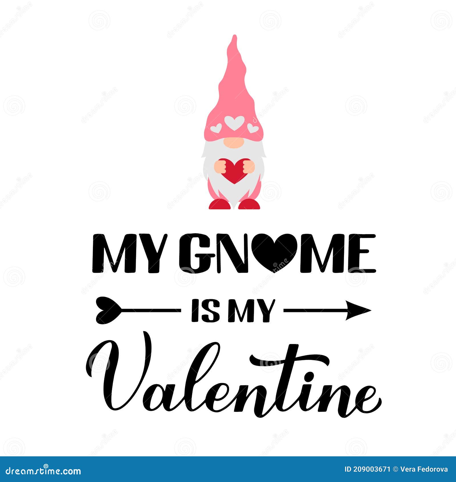 Mon Gnome Est Ma Calligraphie Valentine Lettrage A La Main Avec Mignon Dessin Anime Gnome Drole Valentines Jour Jeu De Mot Citati Illustration De Vecteur Illustration Du Etiquette Calligraphie
