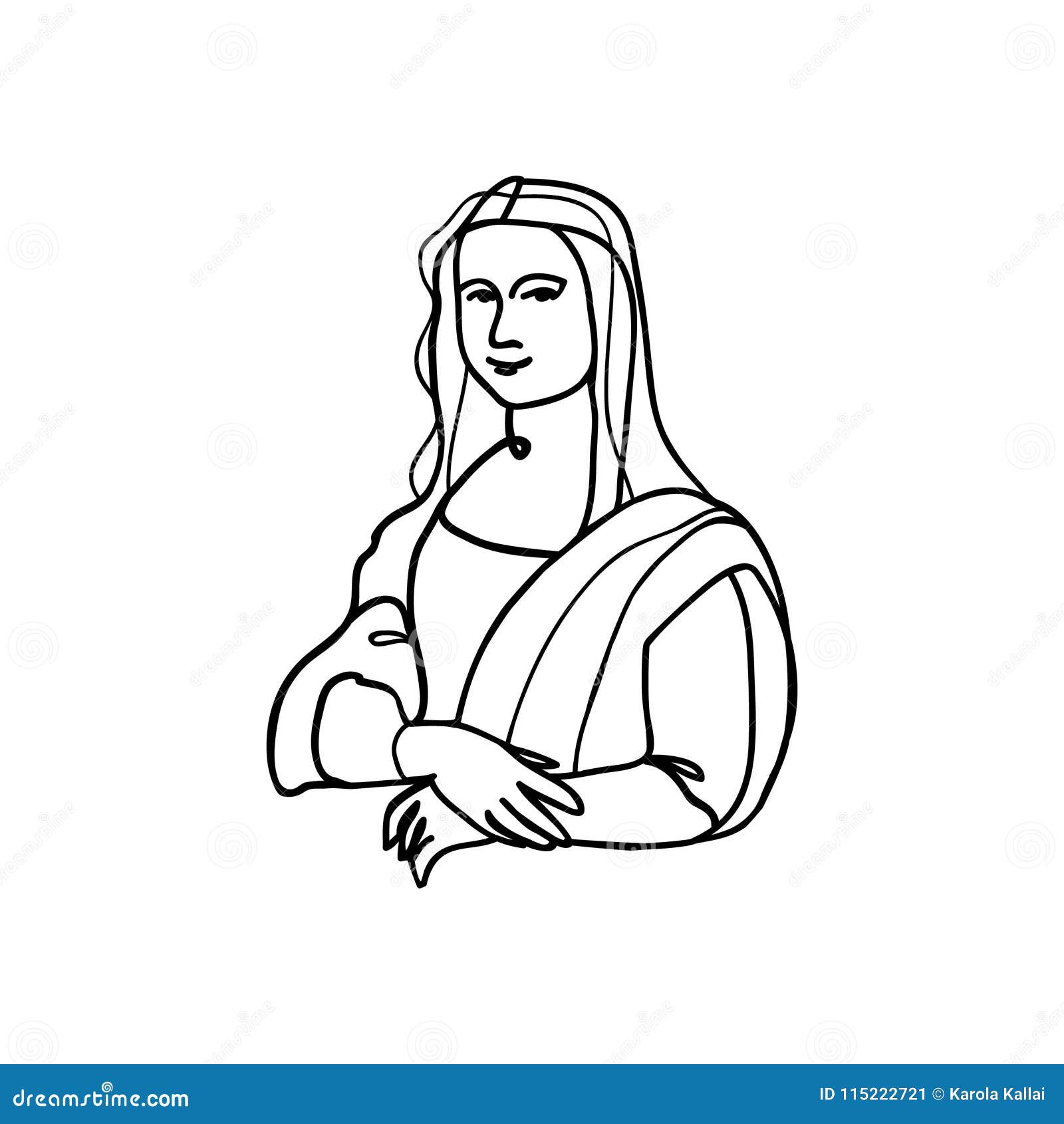 mona lisa line art