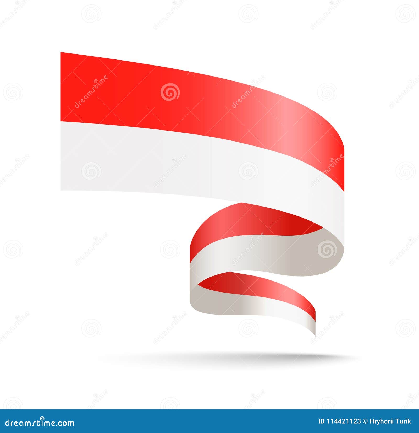 Monaco Flag in the Form of Wave Ribbon. Stock Illustration ...