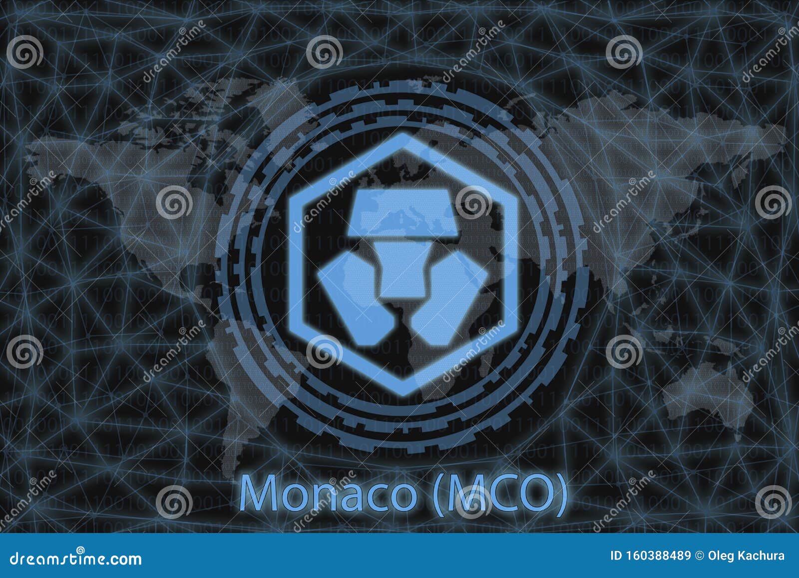 Monaco MCO Abstract Cryptocurrency Met Een Donkere ...