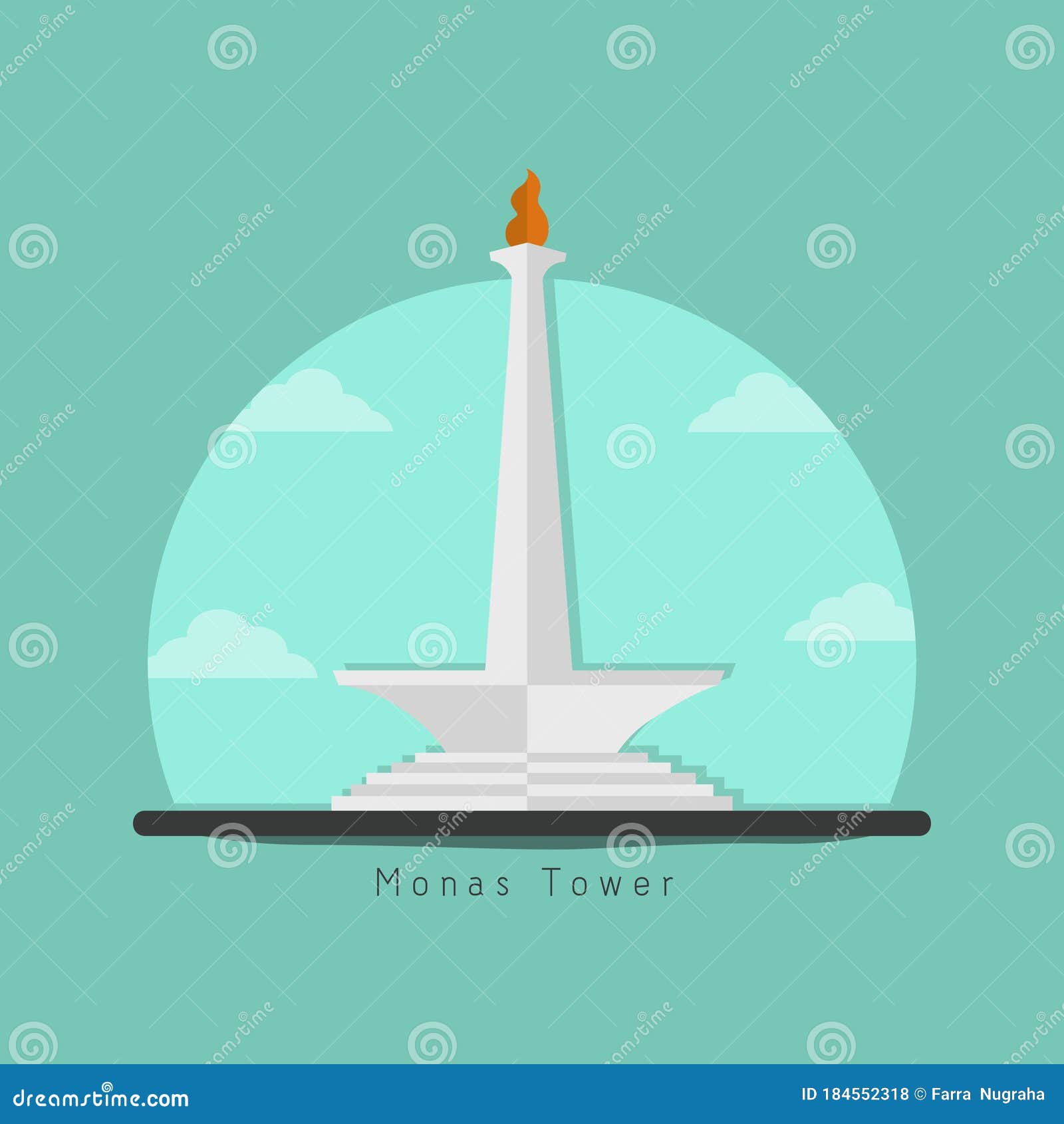 Monas Tower The Mascot Building From Jakarta City Indonesia Vector