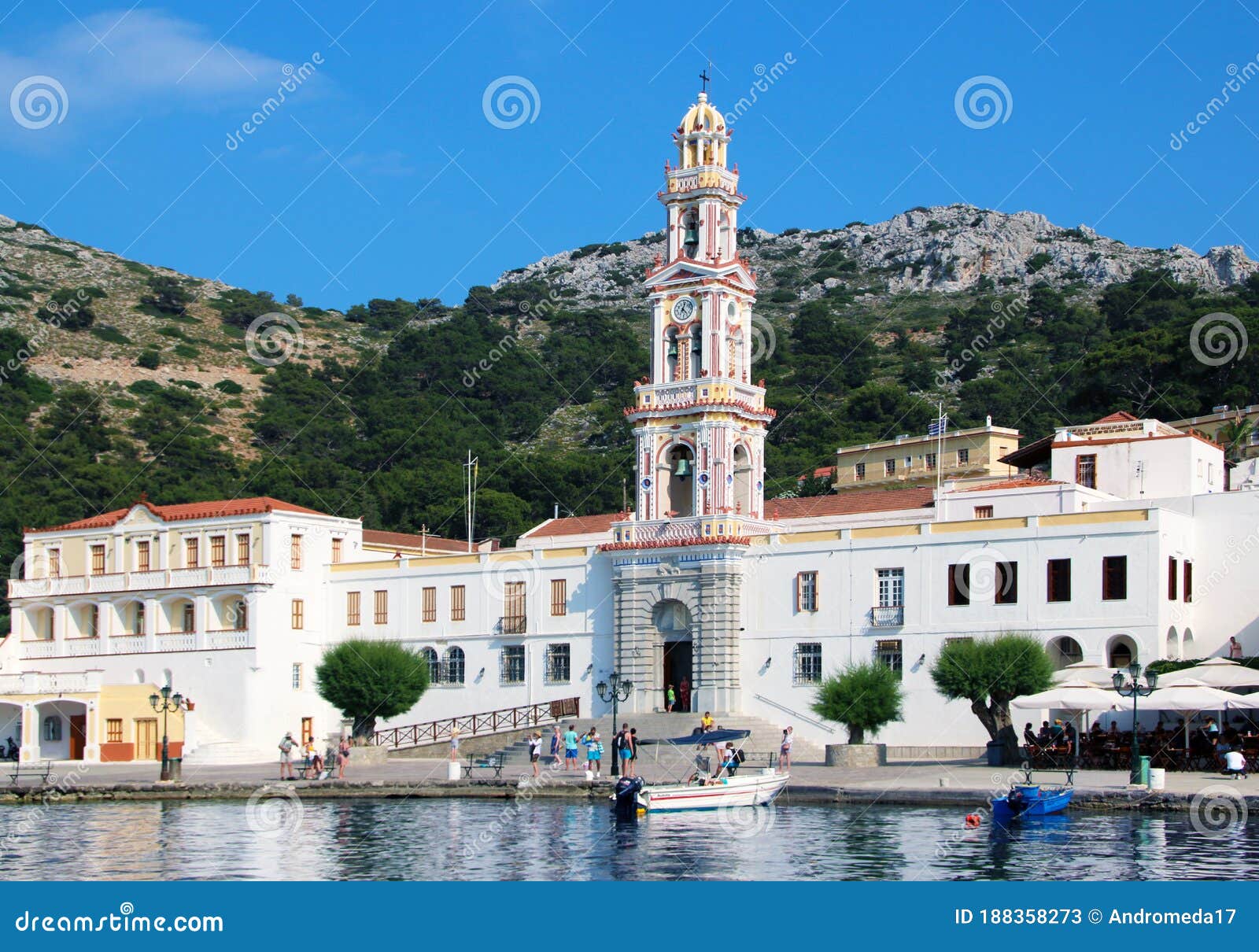 Monastero Di San Michele Arcangelo Di Panormitis Monastero Di Arcangelo Michael Panormitis Symi Isola Grecia Fotografia