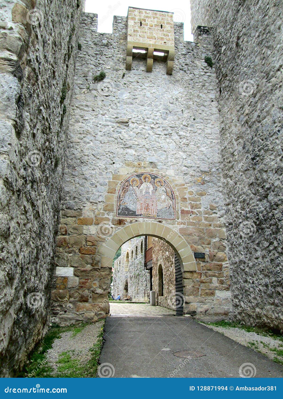 monastery manasija entrance in despotovac, serbia