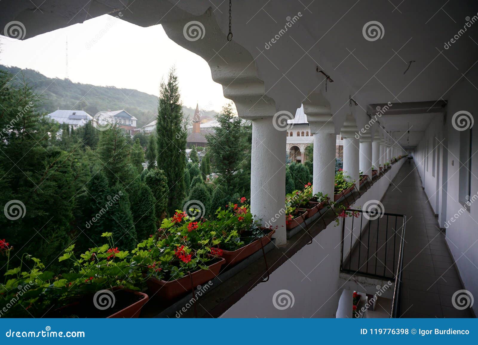 Monastery Oradea Flowers on the Balcony Stock Photo - Image of color