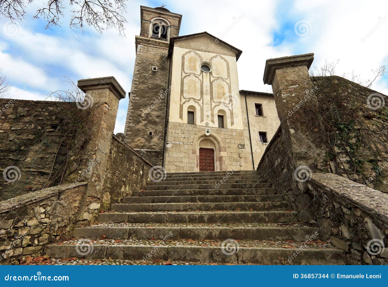 monastery, sanctuary saint vittore and saint corona near anzu, feltre, italy