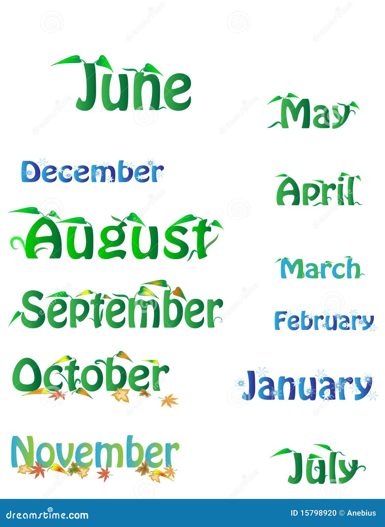 Monat des Kalenders vektor abbildung. Illustration von metall - 15798920