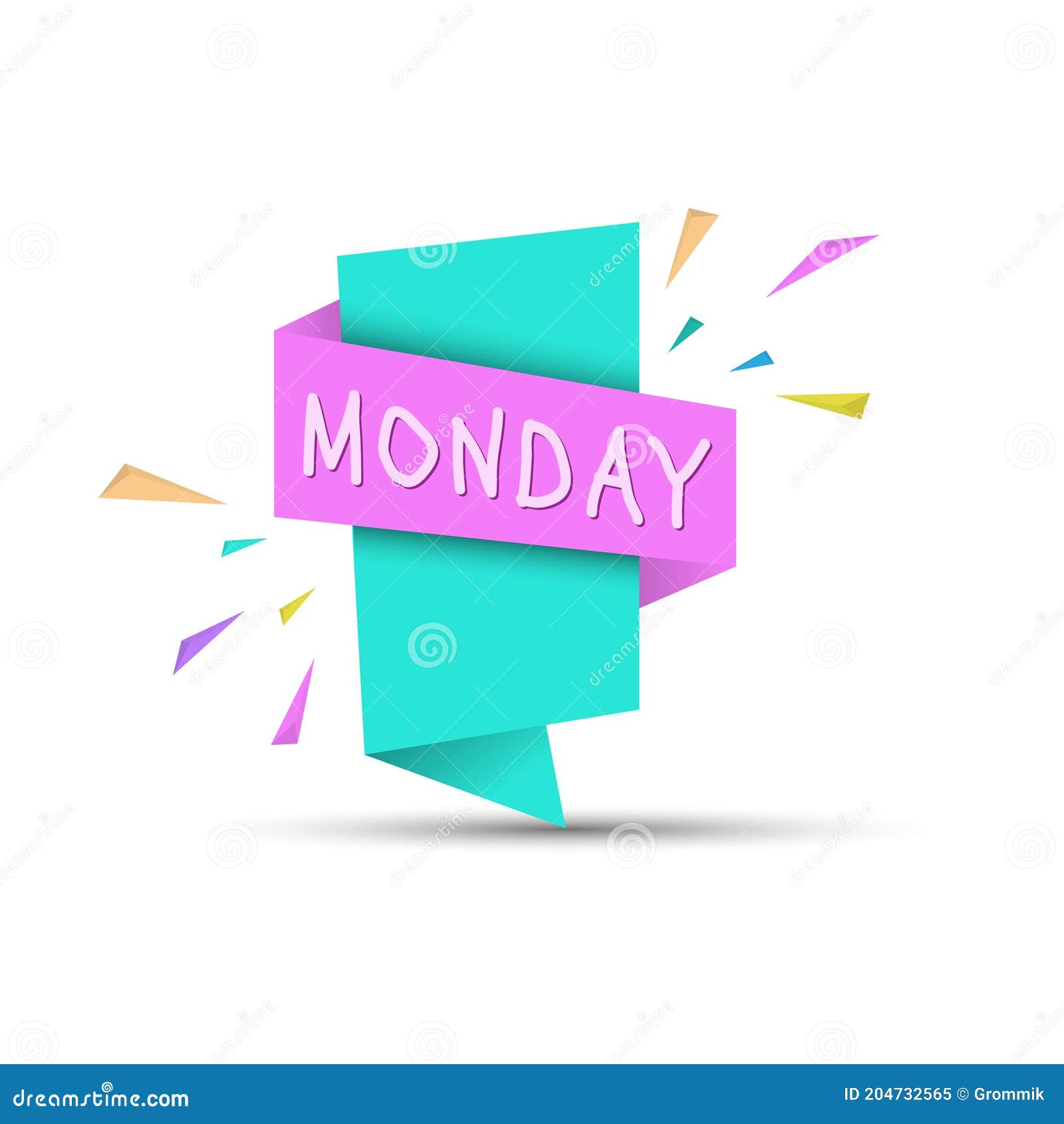 MONDAY. Colored Banner with the Name of the Day of the Week Stock
