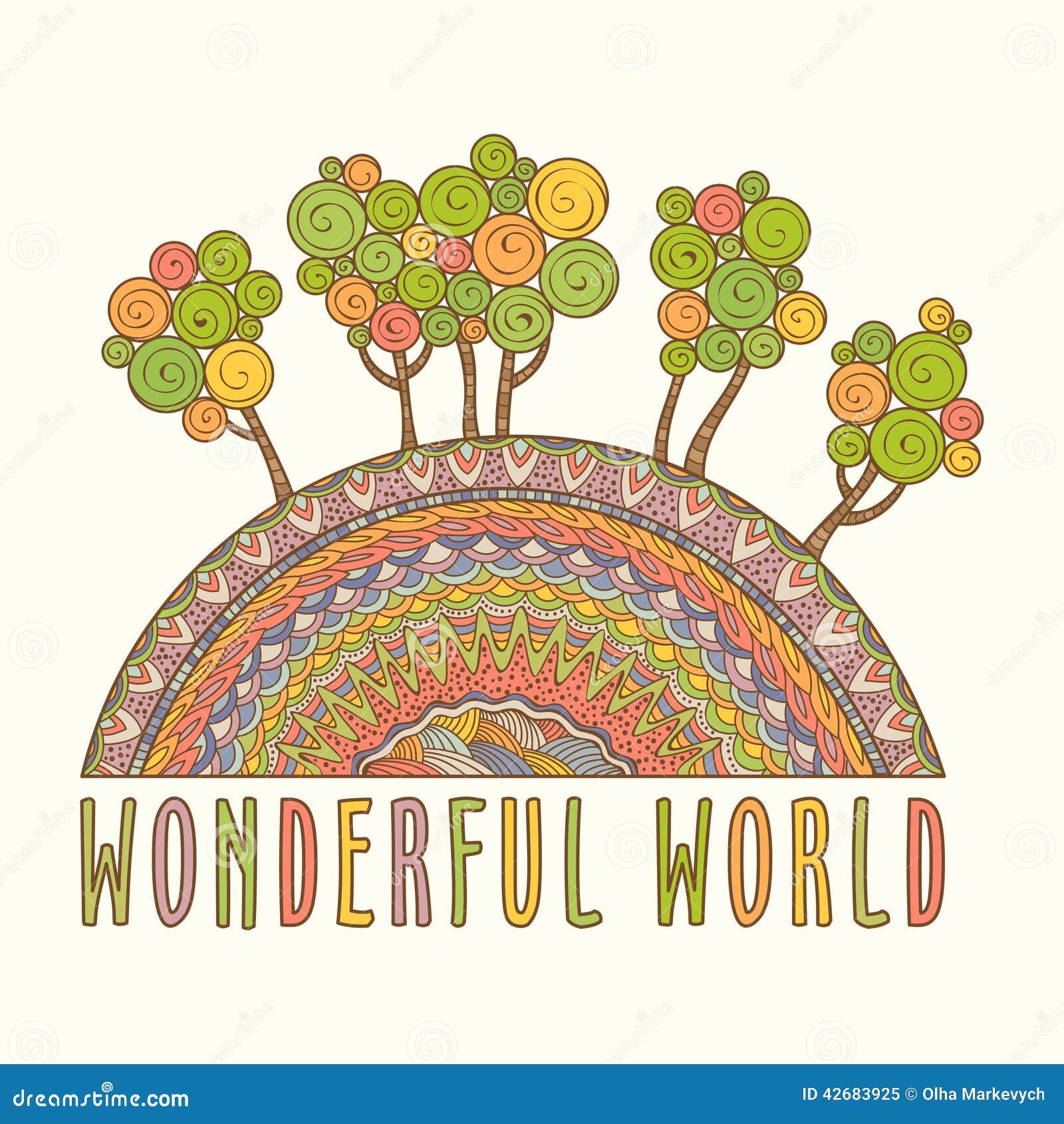 Monde merveilleux illustration de vecteur. Illustration du ethnique