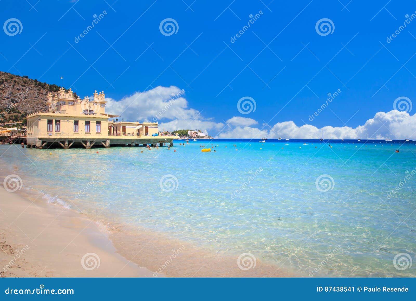 Mondello beach stock image. Image of coastline, italy 87438541