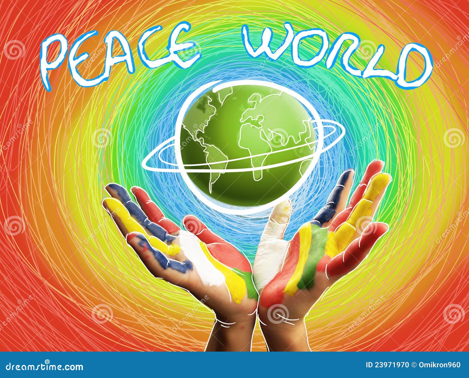 Buon Giorno Con La Pace Nel Mondo Mondo di pace illustrazione di stock. Illustrazione di internet - 23971970