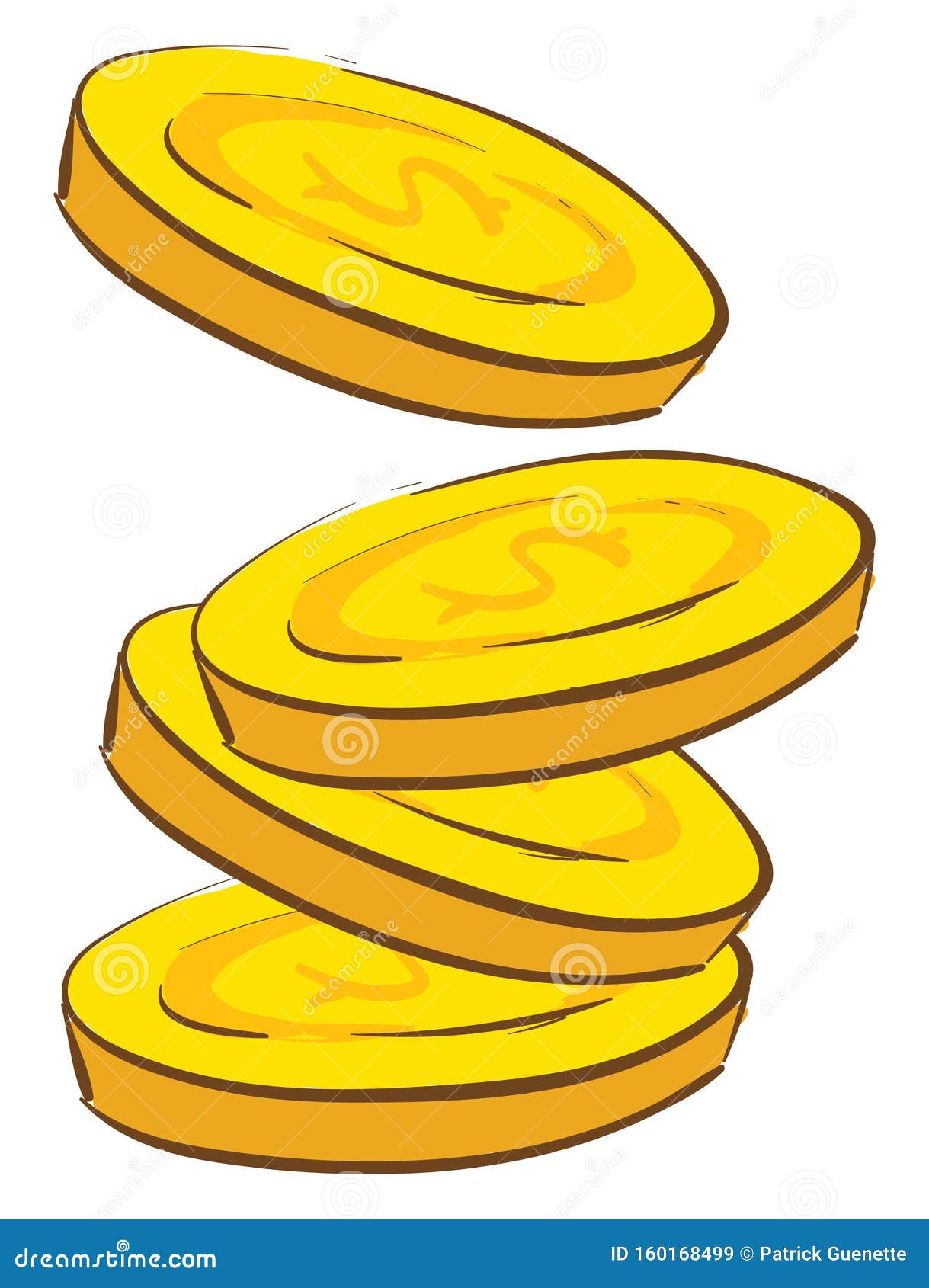 Monedas De Oro, Vectores O Ilustraciones De Color Stock de ilustración -  Ilustración de dinero, ganador: 160168499