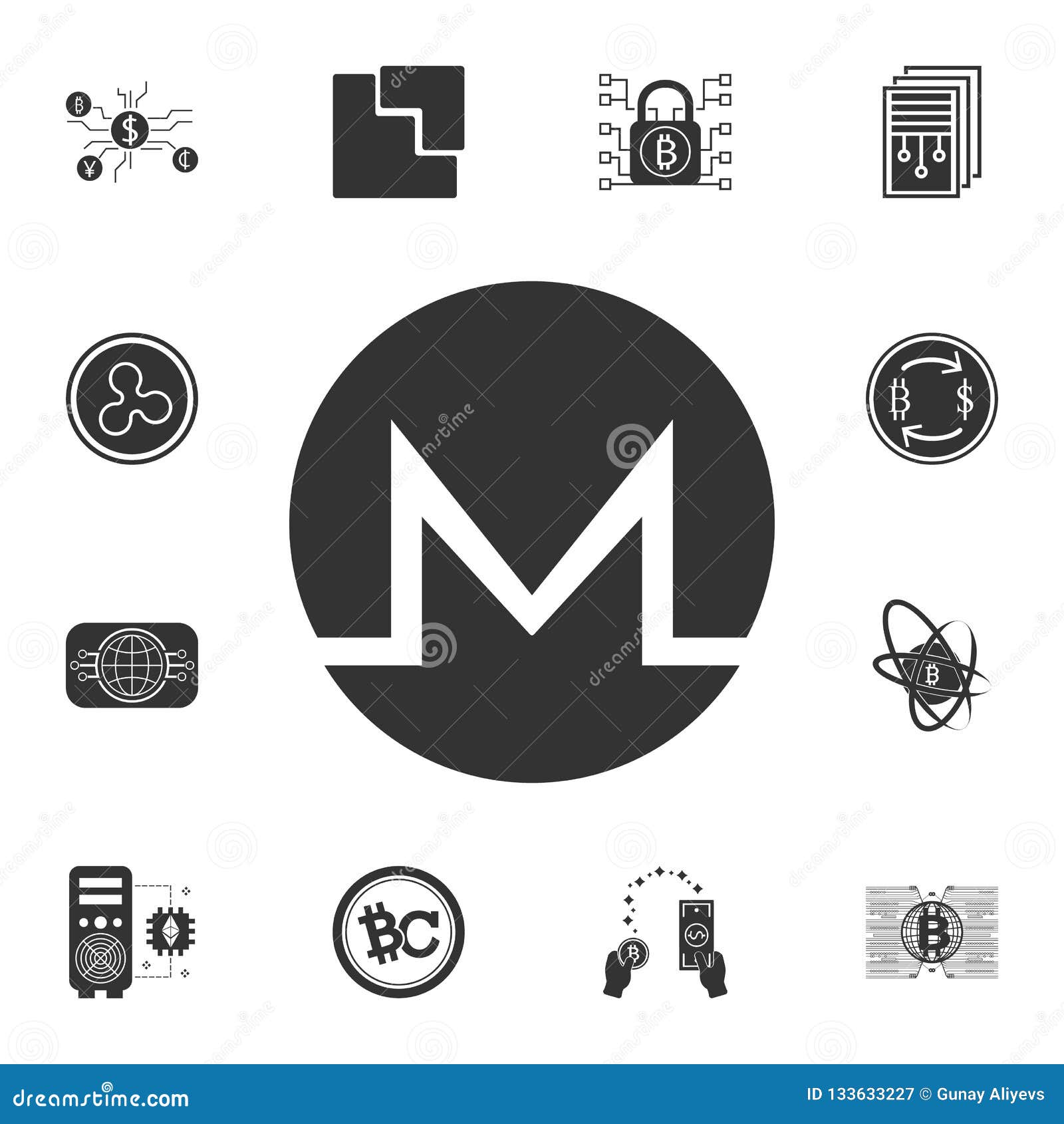 Monero Icon. Simple Illustration Of Monero Vector Icon For Web. Crypto