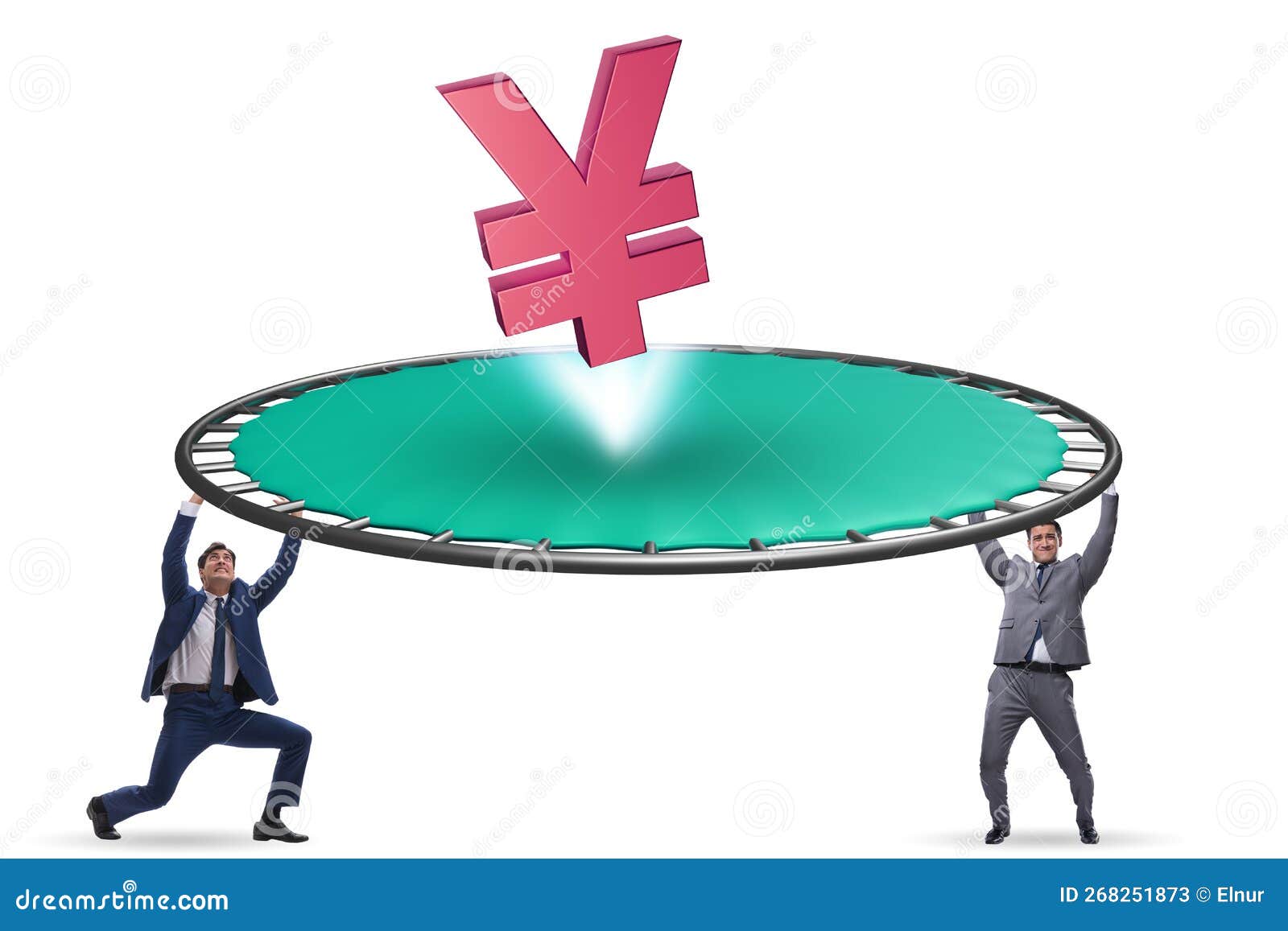 Concept with Currency Bouncing Off the Trampoline Stock Image