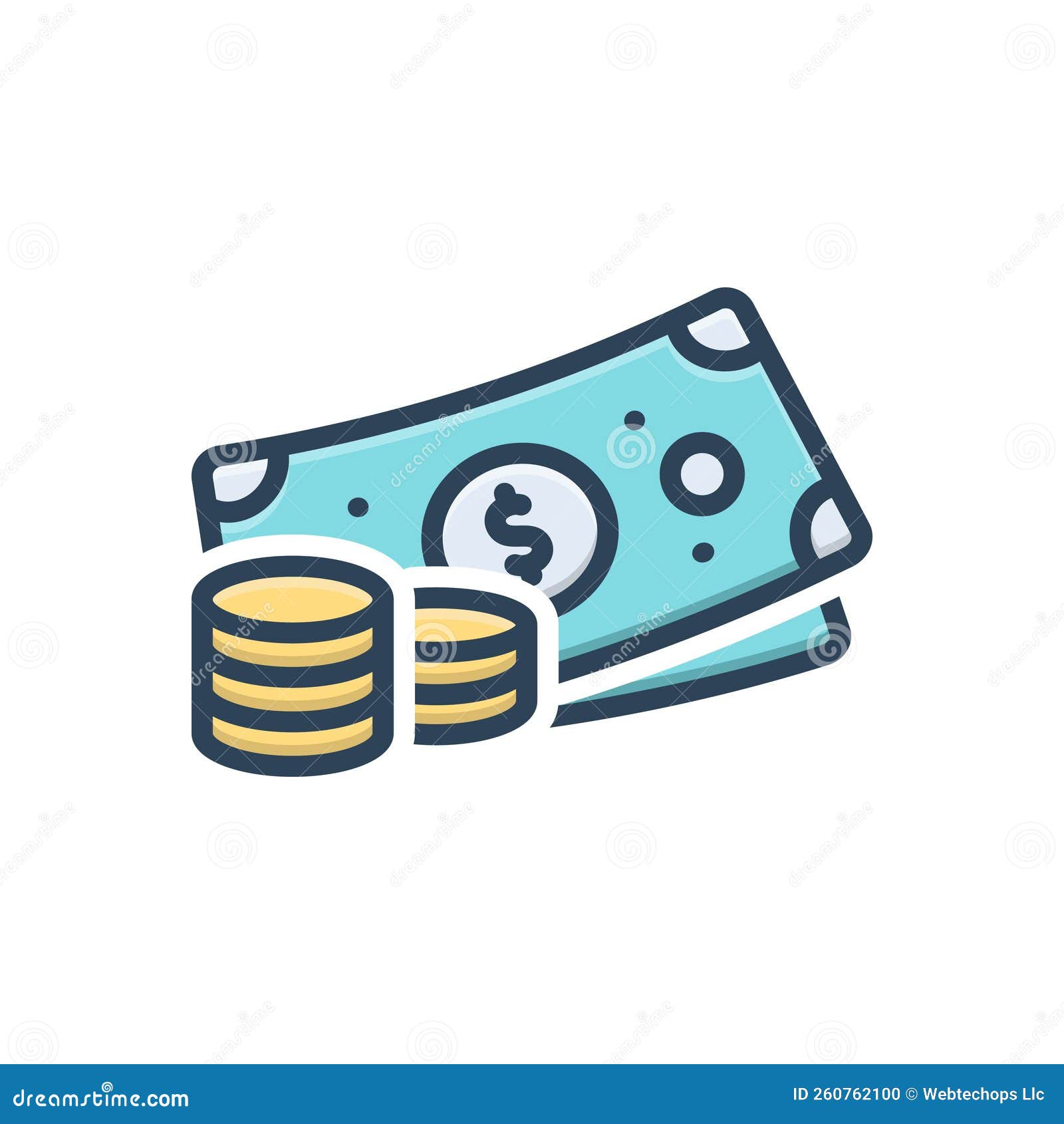 color  icon for monetary, pecuniary and fiscal