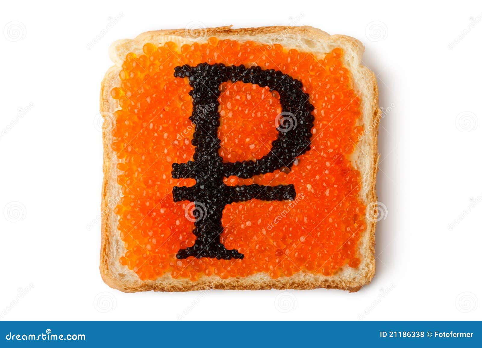 monetary russian rouble sandwich with caviar