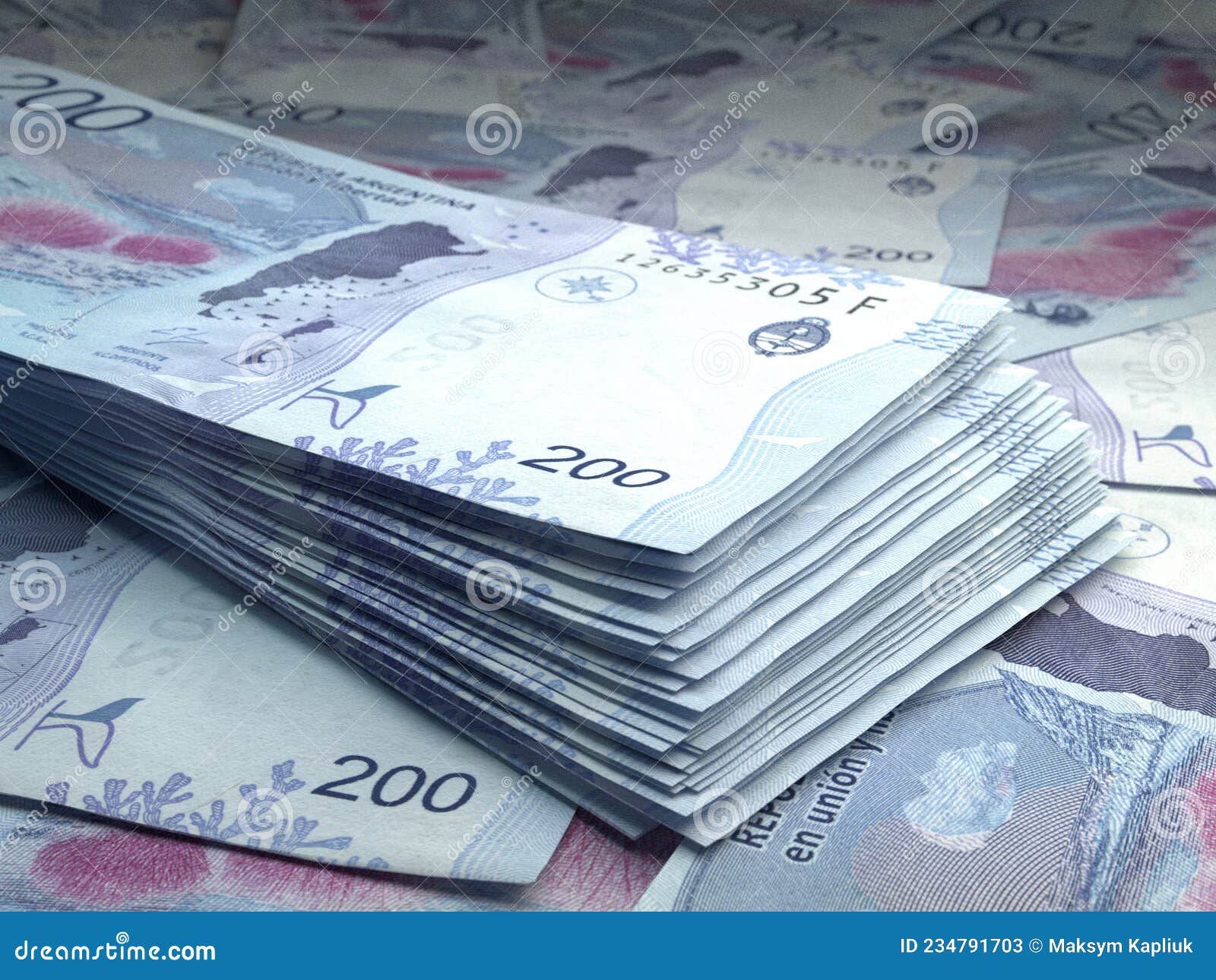 Argentine Money Argentine Peso Banknotes 200 ARS Pesos Bills 3d argentine-money-argentine-peso-banknotes-200-ars-pesos-bills-3d