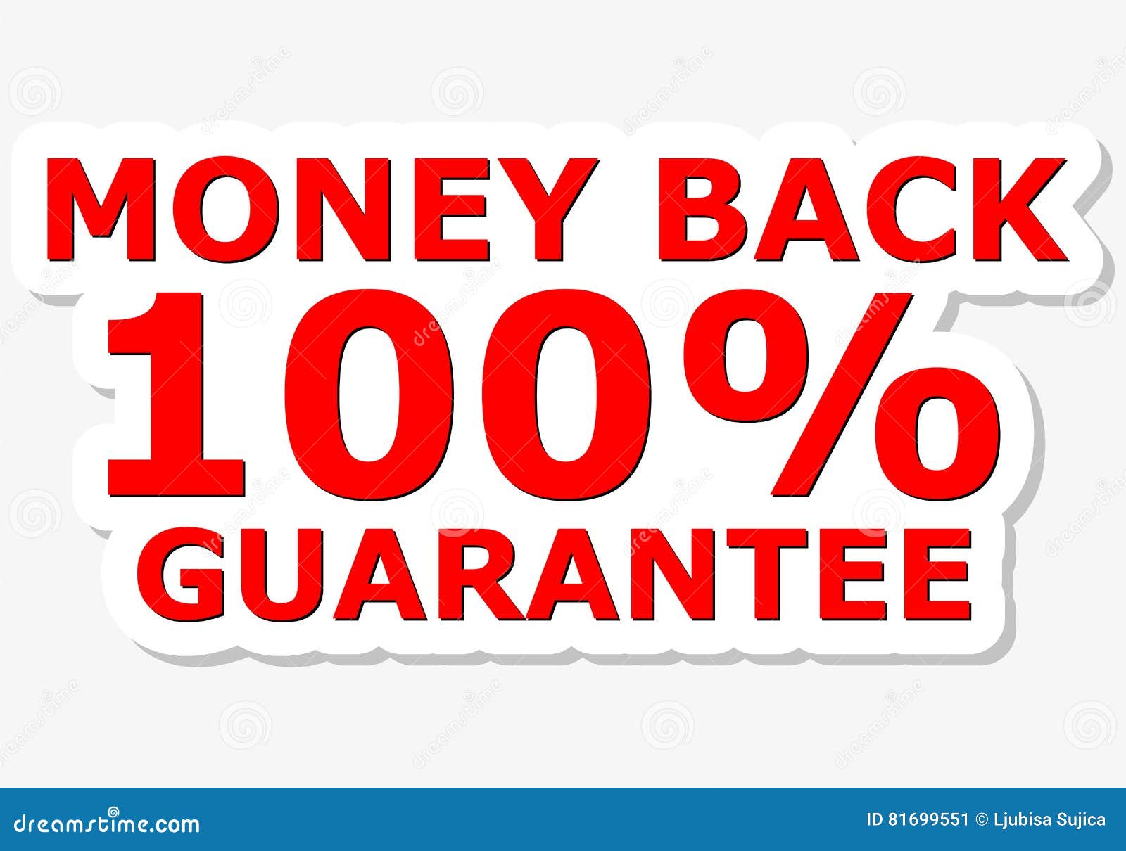 Money Back 100 Guarantee Red Sign Stock Vector Illustration of