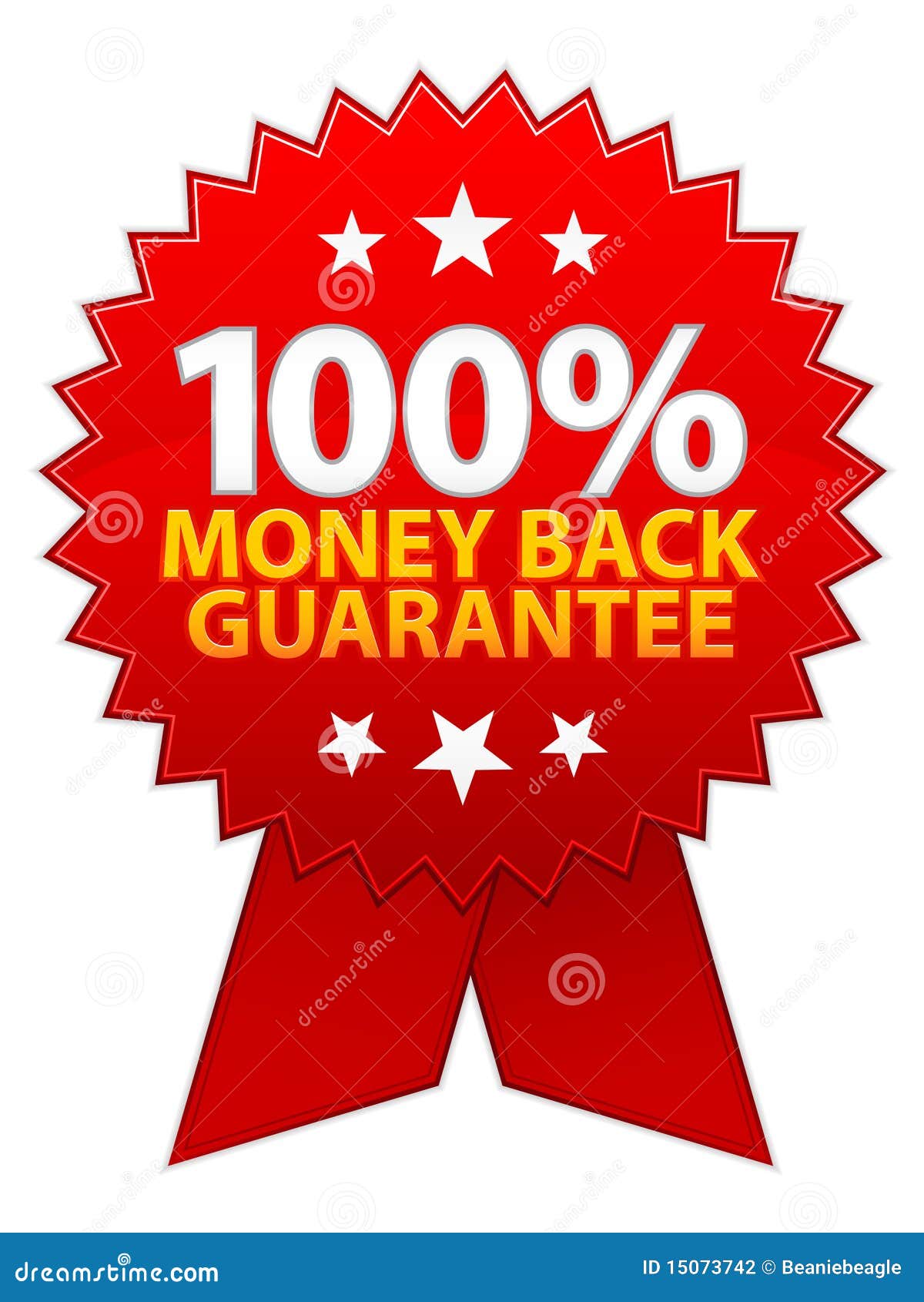 Money Back Guarantee Ribbon / EPS Stock Vector Illustration of stars