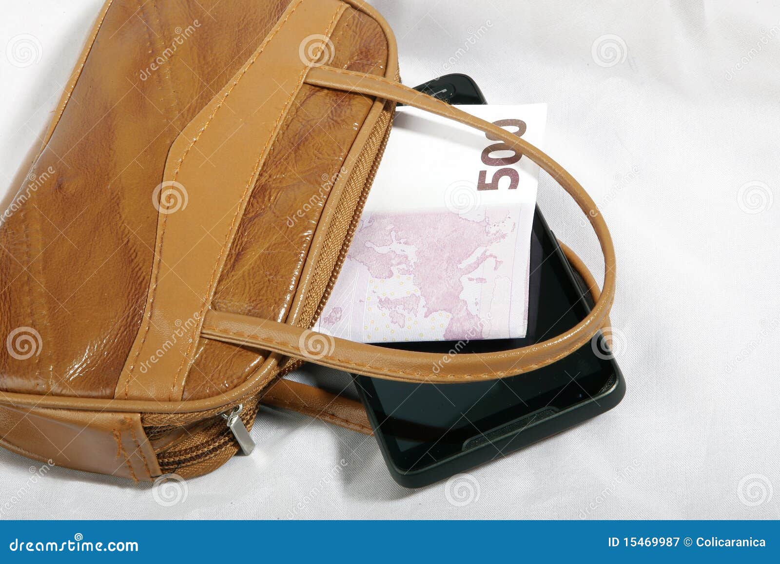 Money in the bag stock image. Image of leather, financial 15469987