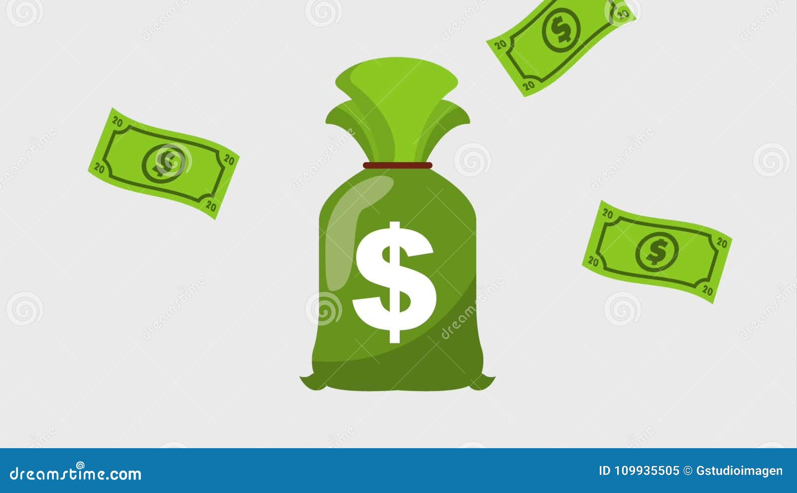Money Bag and Bills Falling Raining Icons Stock Video - Video of buying,  design: 109935505